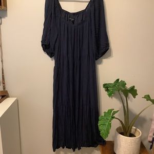 Banana Republic Navy Ruffle Dress L